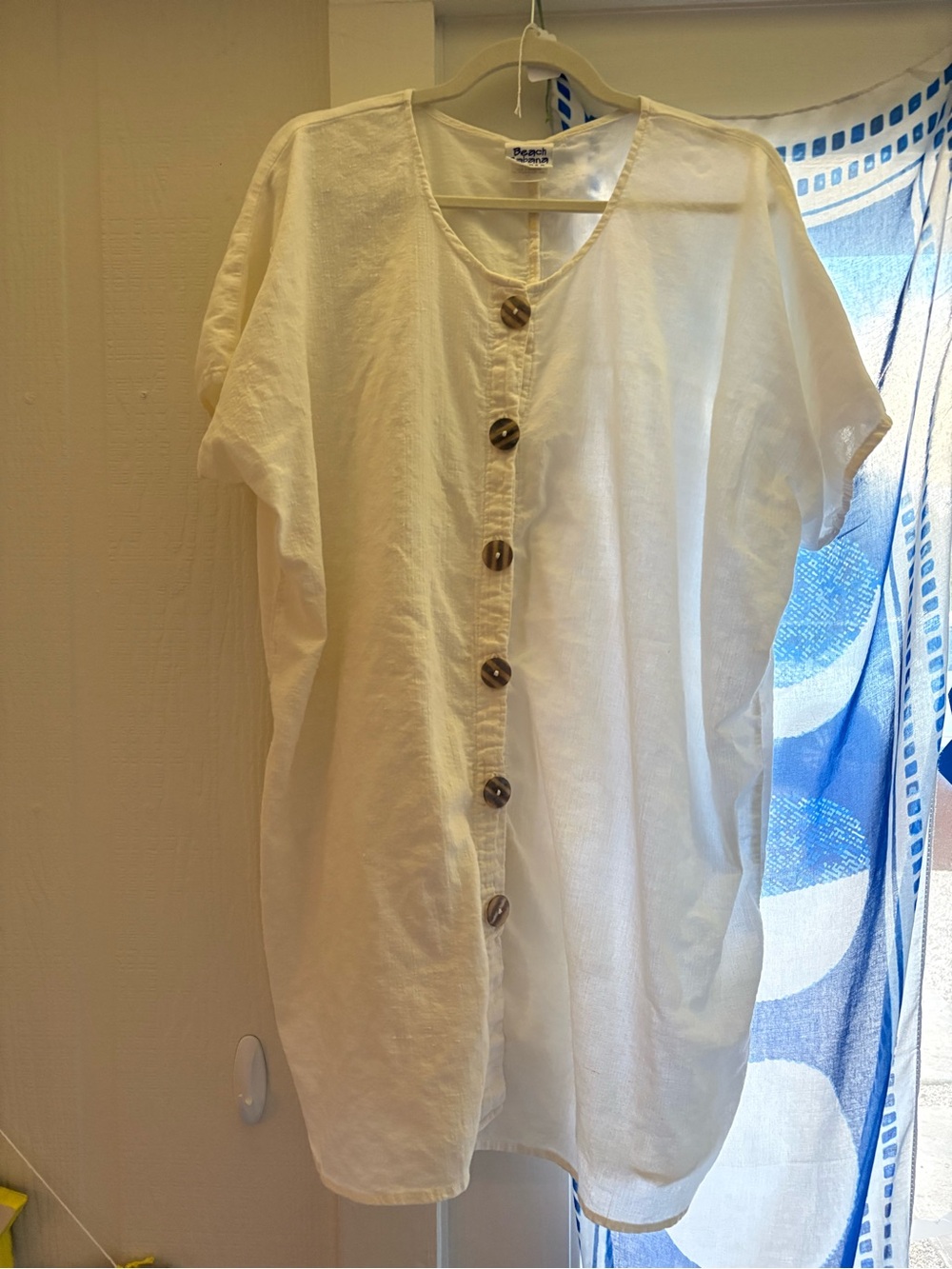 Vintage cotton Lightweight Cream Button-Front Women’s Top